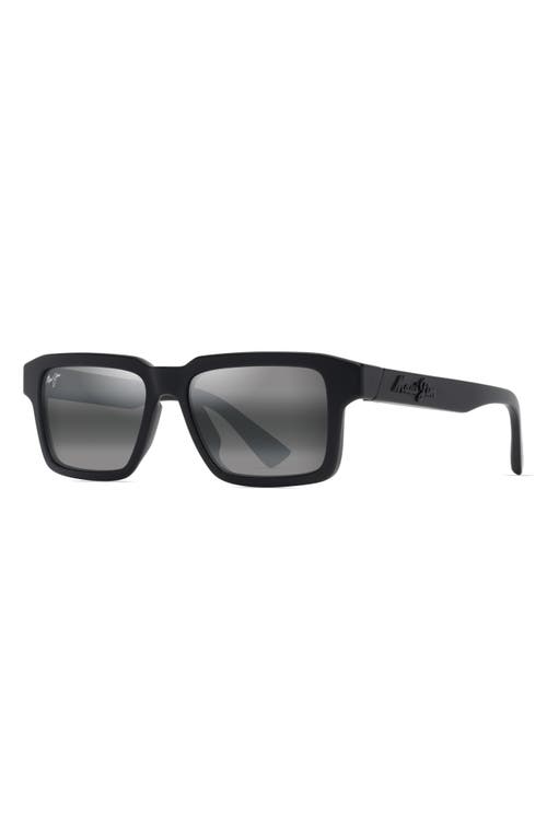 Shop Maui Jim Kahiko 53mm Polarizedplus2® Gradient Square Sunglasses In Matte Black