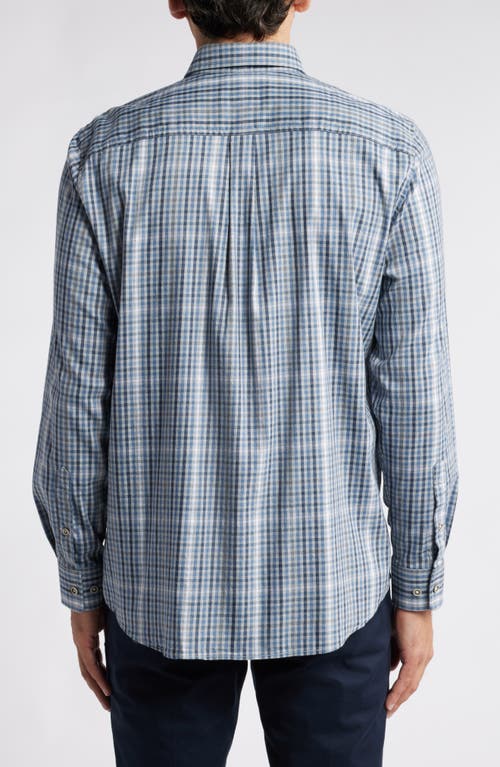 Shop Johnnie-o Matthew Plaid Stretch Button-down Shirt In Light Gray