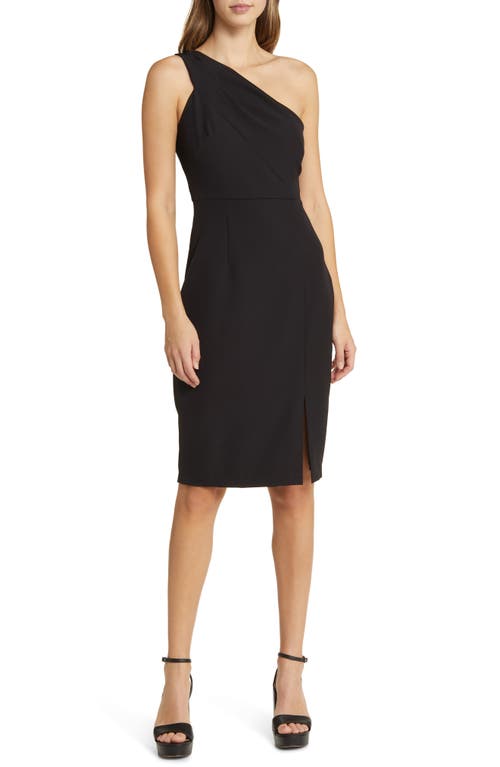 Vince Camuto Laguna One-Shoulder Sheath Dress Black at Nordstrom,