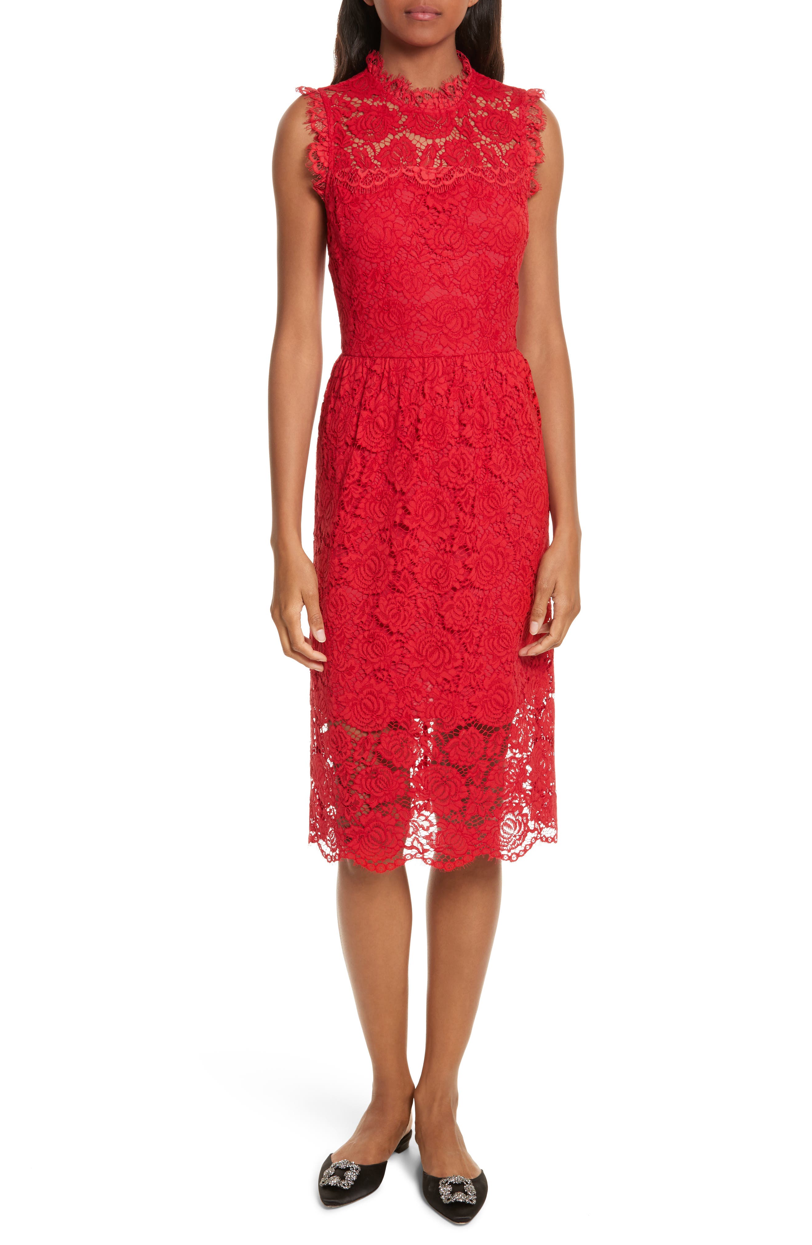 kate spade red lace dress