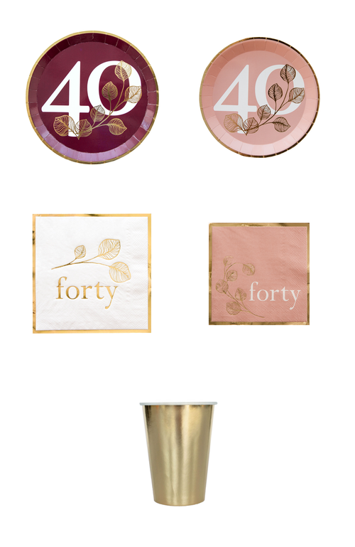 Shop Jollity & Co Milestone Birthday Party Packages In Mauve 40th Birthday