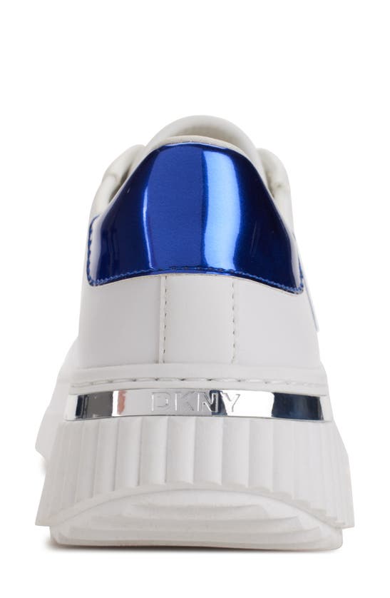 Shop Dkny Leon Sneaker In White/ Blue