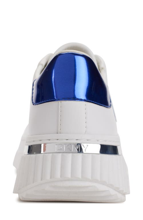 Shop Dkny Leon Sneaker In White/blue