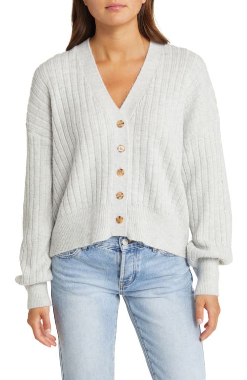 Afterglow V-Neck Cardigan in Light Grey Heather