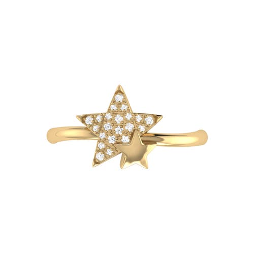 Luvmyjewelry Dazzling Starkissed Duo Sterling Silver Diamond Ring In 14kt Gold Vermeil On Sterling