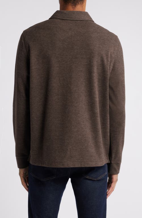 Shop Johnston & Murphy Brushed Knit Pullover In Brown