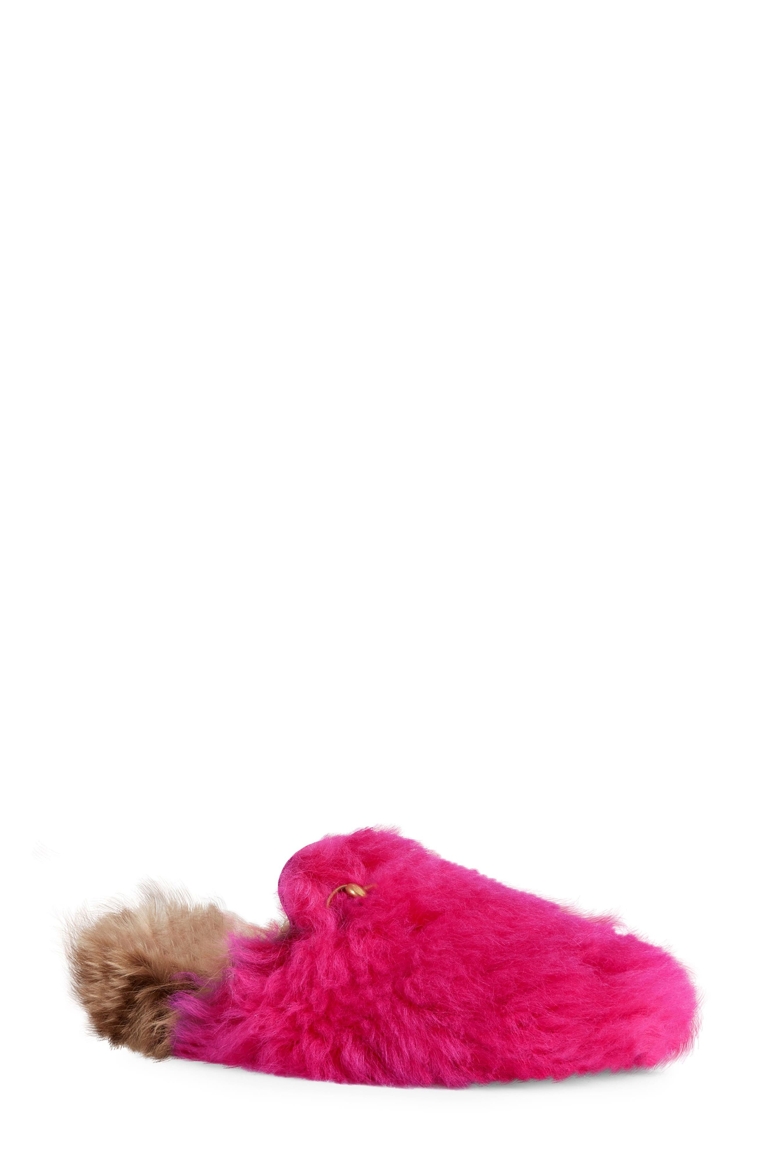 gucci princetown pink fur