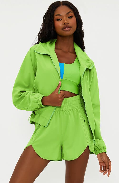 Shop Beach Riot Casen Zip-up Jacket In Palm Garden Green