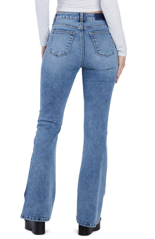 Hint Of Blu Happy High Waist Flare Jeans In Infinite Blue