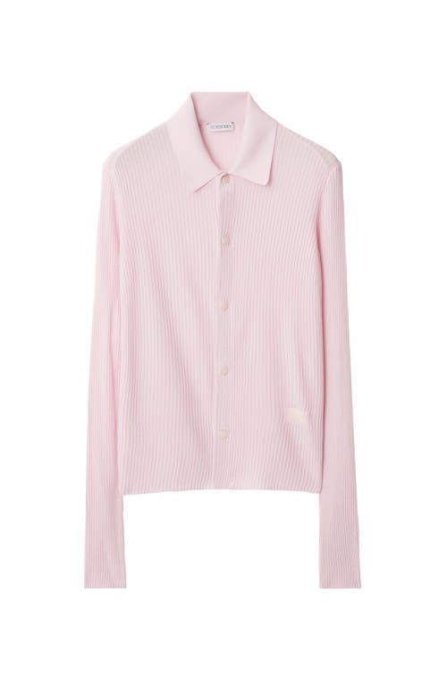 Shop Burberry Rib Knit Shirt In Cameo