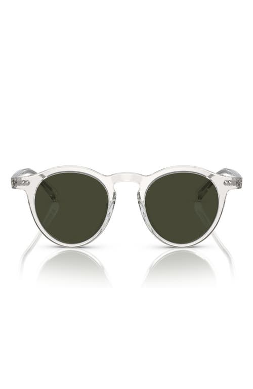 Oliver Peoples Op-13 47mm Polarized Round Sunglasses In Dark Grey/transparent