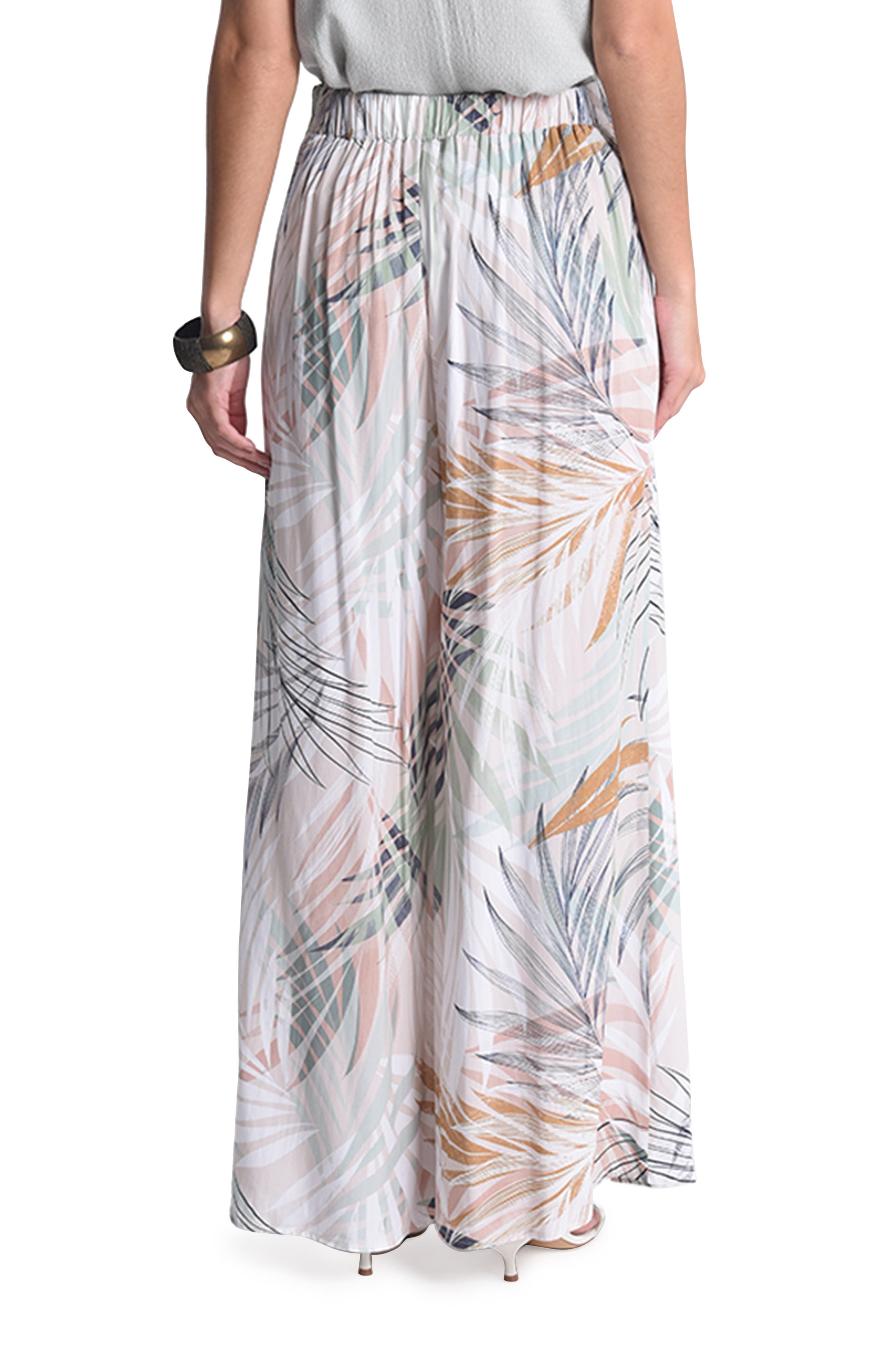 Molly Bracken Palm Print Wide Leg Pants 
