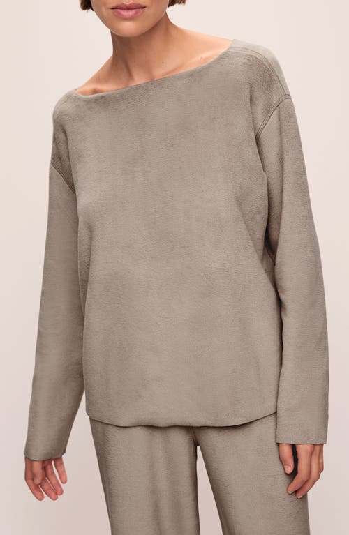EBERJEY EBERJEY REVERSIBLE FLEECE LOUNGE TOP
