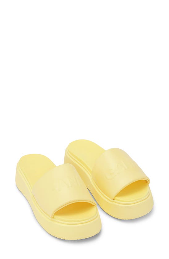 Ganni Sandal In Synthetic Leather In Pale Banana