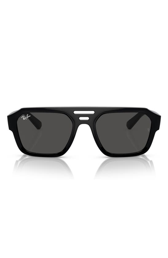 Ray Ban Corrigan Irregular 54mm Rectangular Sunglasses In Dark Grey