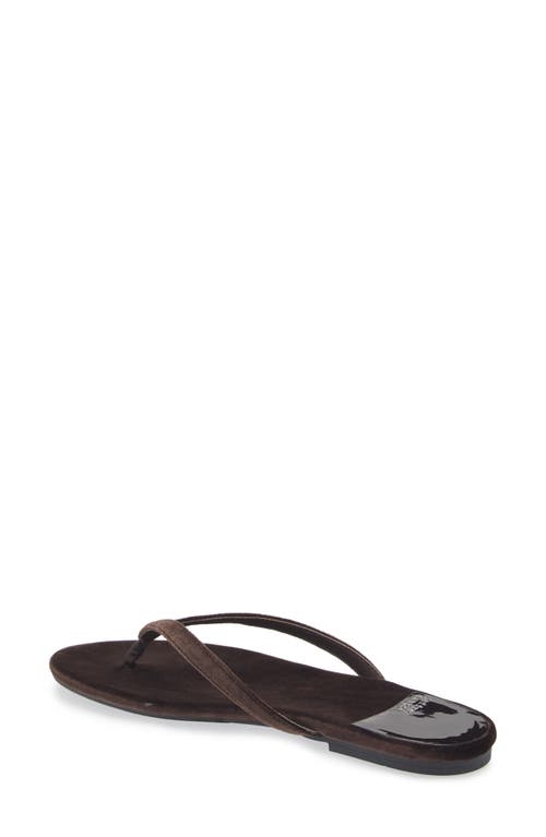 Shop Jeffrey Campbell Kierra Flip Flop In Dark Brown Velvet