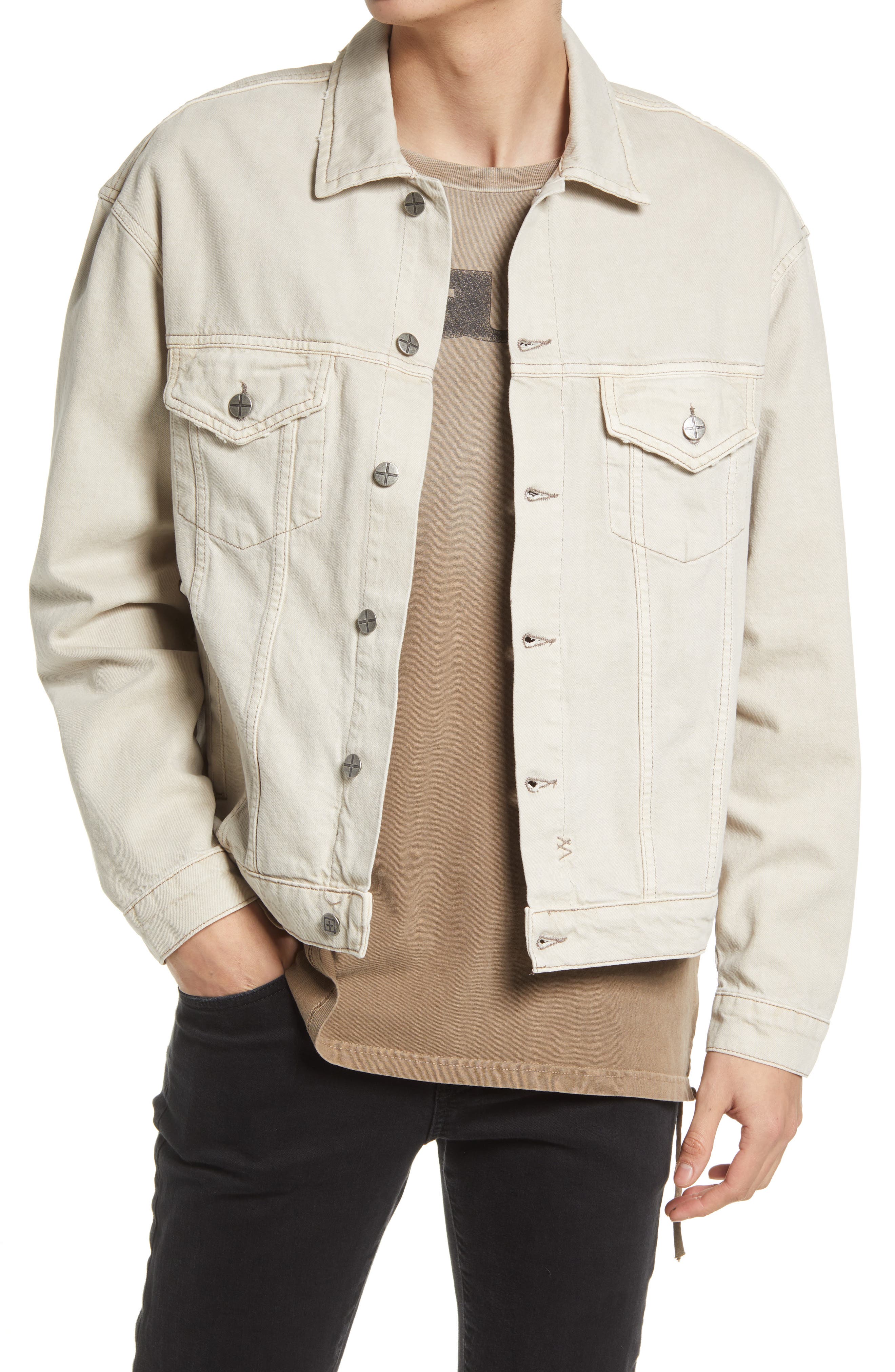 Ksubi Men's Oh G Cotton & Recycled Cotton Trucker Jacket in Tan at Nordstrom, Size Small