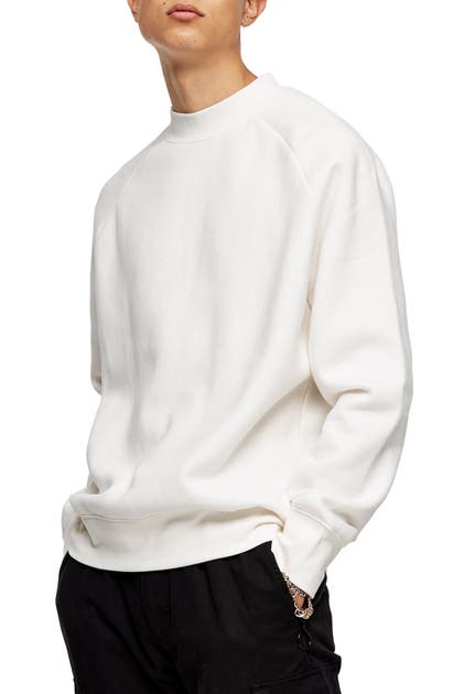 Topman Classic Crew Sweatshirt In Cream