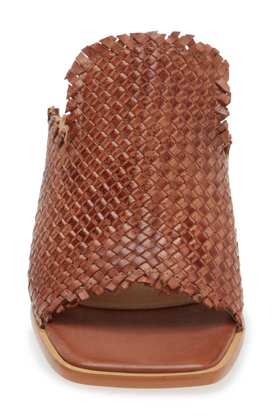 Shop Chocolat Blu Isola Block Heel Slide Sandal In Brown Leather