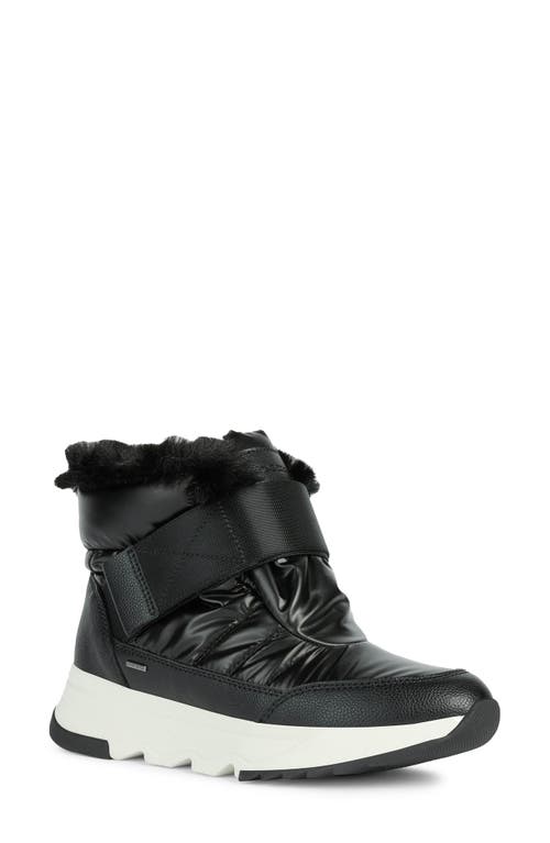 Geox Falena Amphibiox Faux Fur Lined Waterproof Boot Black at Nordstrom,