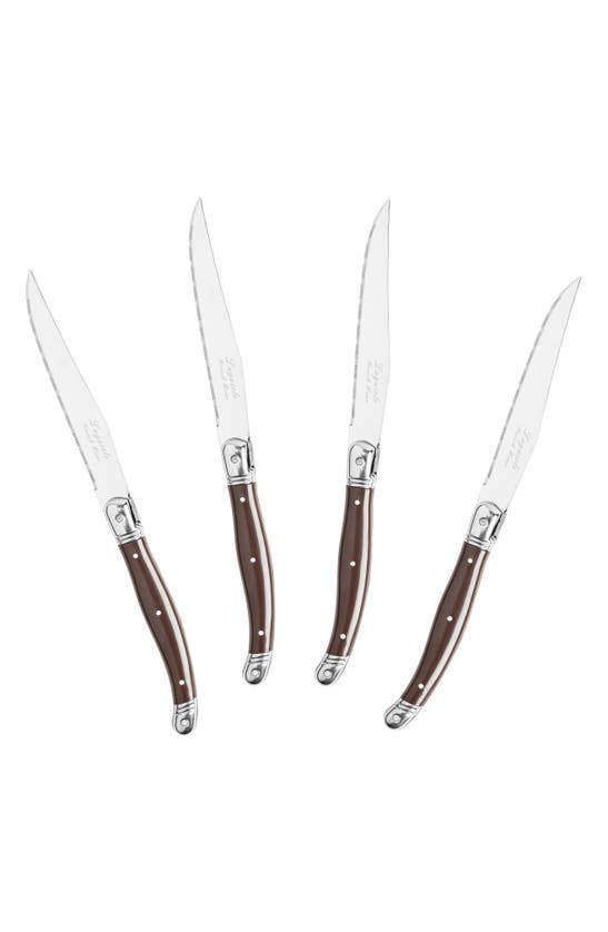 French Home Laguiole Steak Knife In Chocolate Brown