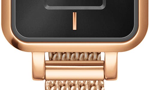 Daniel Wellington Mini Quadro Melrose Micro Collection Mesh Strap Watch, 15mm X 18mm In Rose Gold