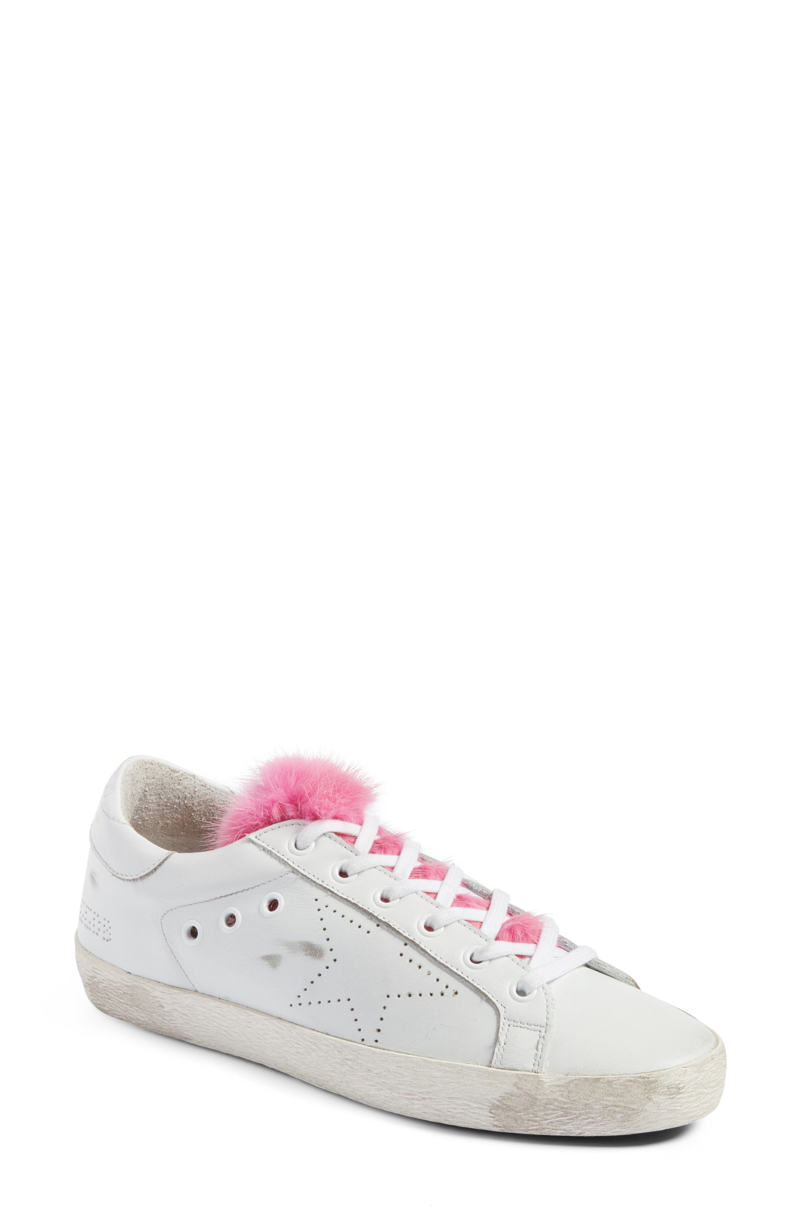 golden goose fur sneakers
