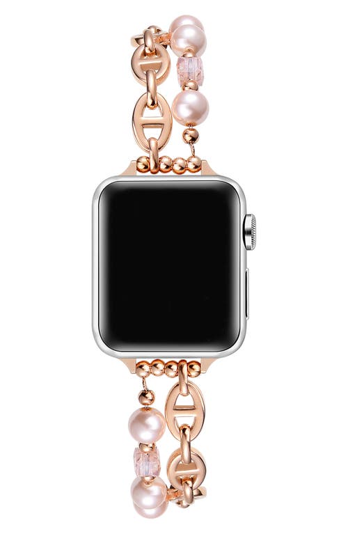 The Posh Tech Luna Imitation Pearl Apple Watch® Watchband, 38mm In Rose Gold