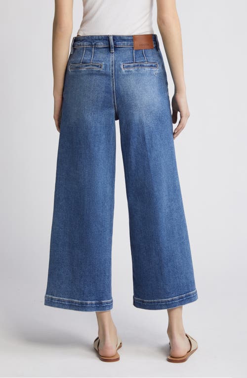 Shop Hidden Jeans Clean High Waist Crop Wide Leg Jeans In Dark Wash