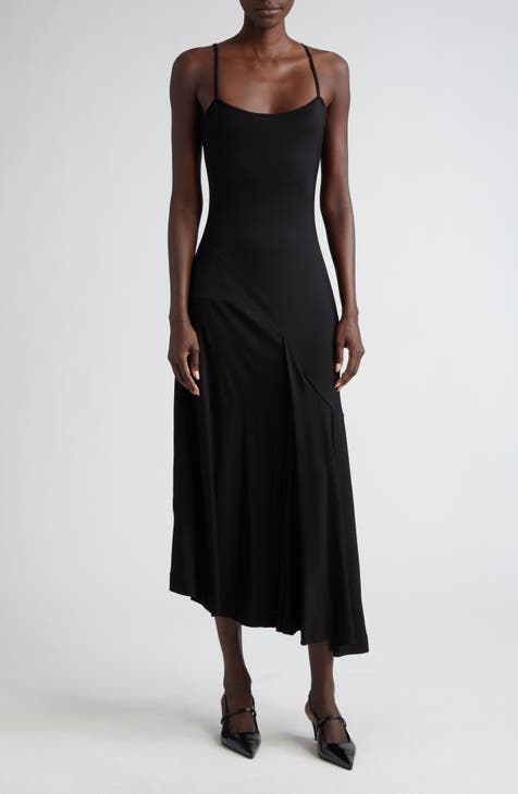 Asymmetric Contour Seam Slipdress