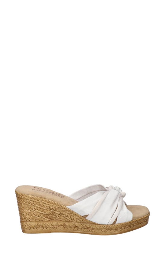Shop Easy Street Ghita Wedge Slide Sandal In White Crepe