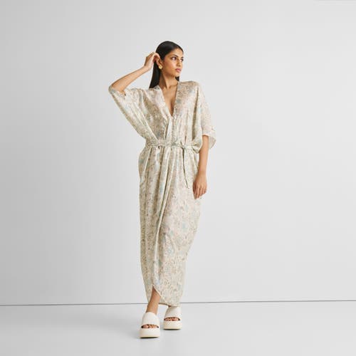 Shop Reistor Silky Kaftan Dress In Lily Love