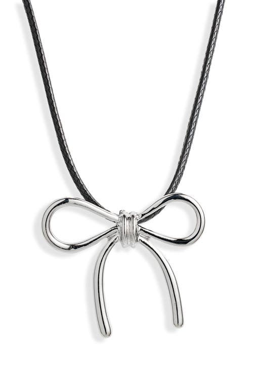 Shop Bp. Bow Pendant Necklace In Black- Rhodium