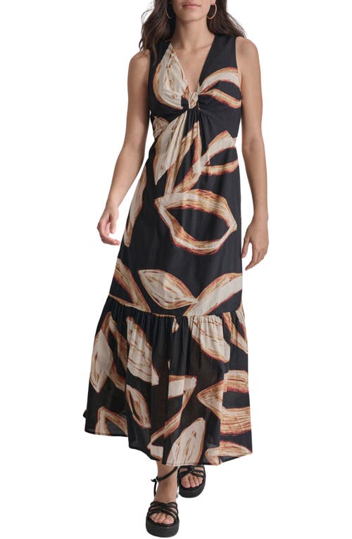 DKNY Knot Front Maxi Dress in Wavering Leaf at Nordstrom, Size 8