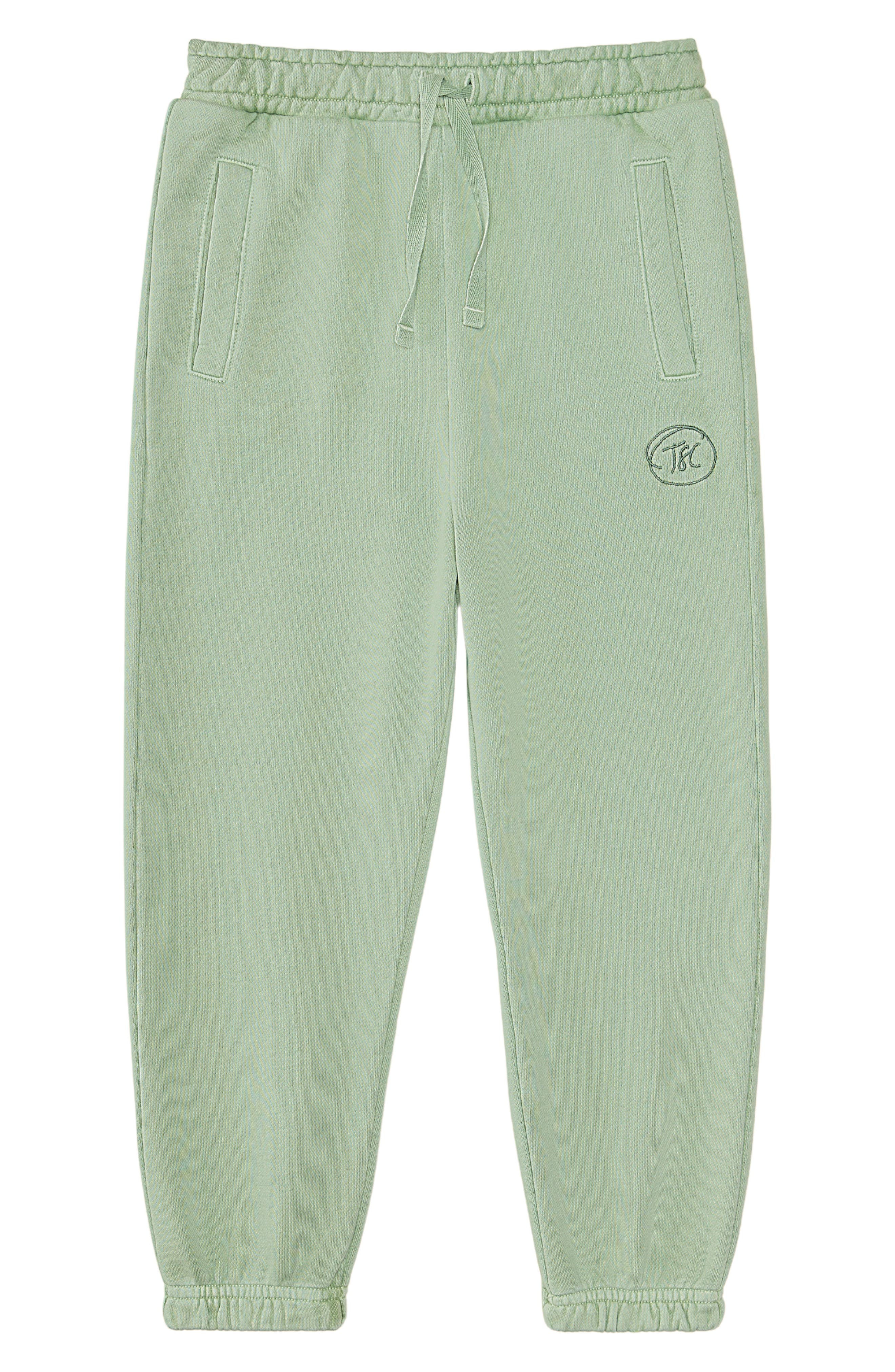 The Sunday Collective Kids' Natural Dye Everyday Joggers in Green 