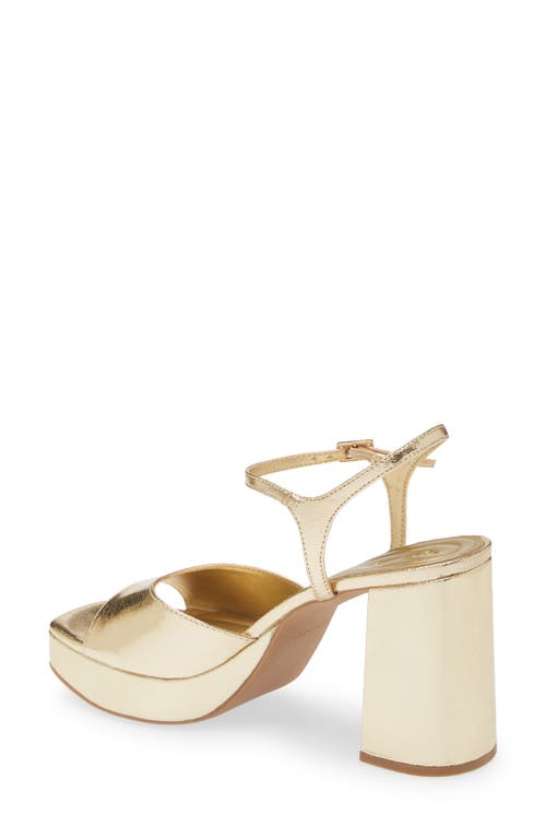 Open Edit Whitney Block Heel Sandal In Gold Metallic