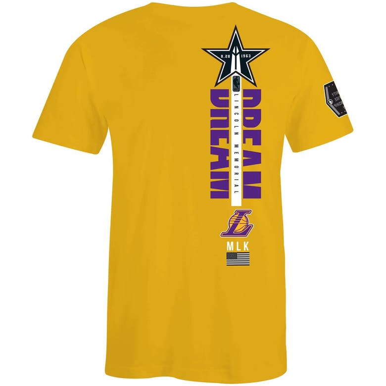 Shop Fisll Unisex  X Black History Collection  Gold Los Angeles Lakers T-shirt