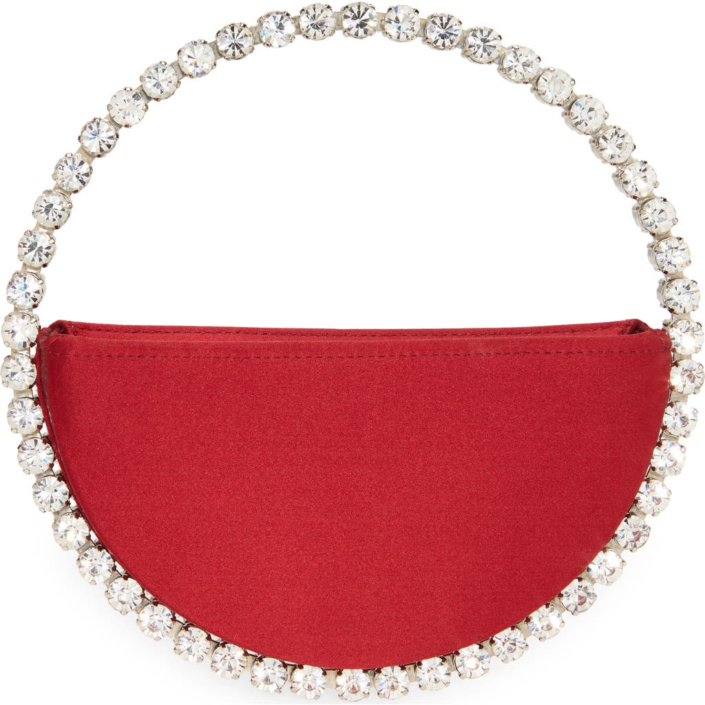 L'alingi Eternity Embellished Satin Clutch In Brick