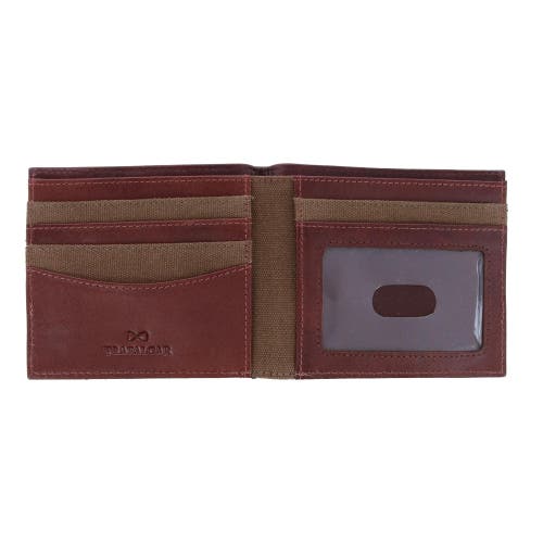 Shop Trafalgar Charing Cross Rfid Leather & Canvas Bi-fold Wallet In Olive Green