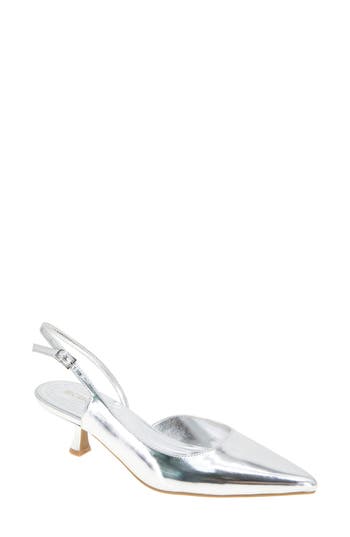 Bcbgeneration Kittie Slingback Kitten Heel Pump In Silver