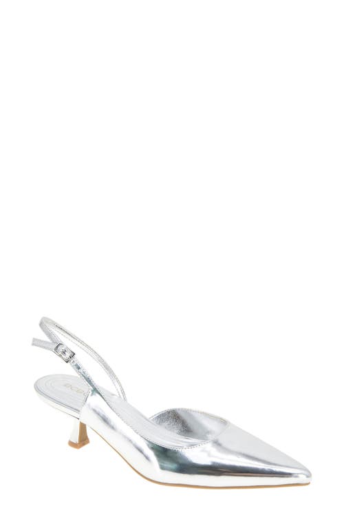 Shop Bcbgeneration Kittie Slingback Kitten Heel Pump In Silver