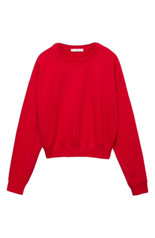 Shop Mango Cotton Crewneck Sweatshirt In Red