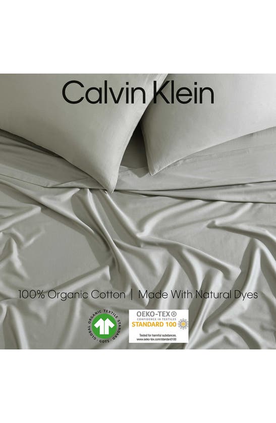 Shop Calvin Klein Organic Earth Sheet Set In Dusty Olive