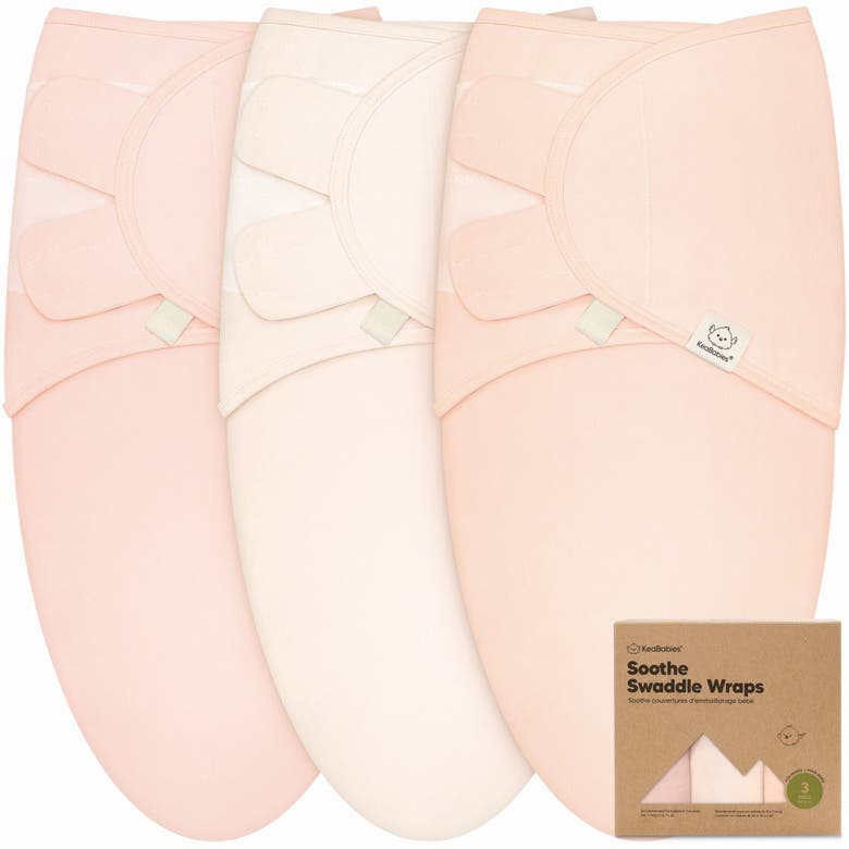 Shop Keababies 3-pack Soothe Swaddle Wraps In Angelic