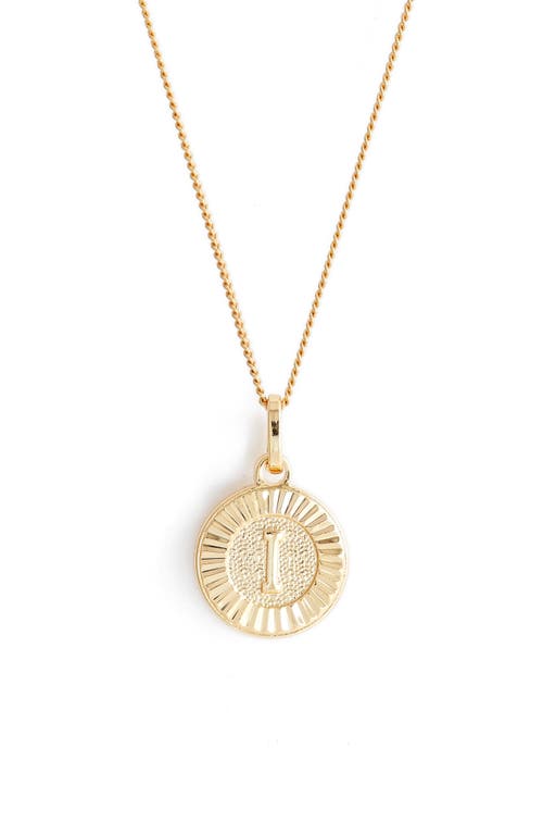 Bracha Initial Medallion Pendant Necklace in Gold - I