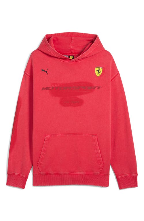 PUMA x Ferrari Race Desert Sun Cotton Graphic Hoodie in Rosso Corsa 