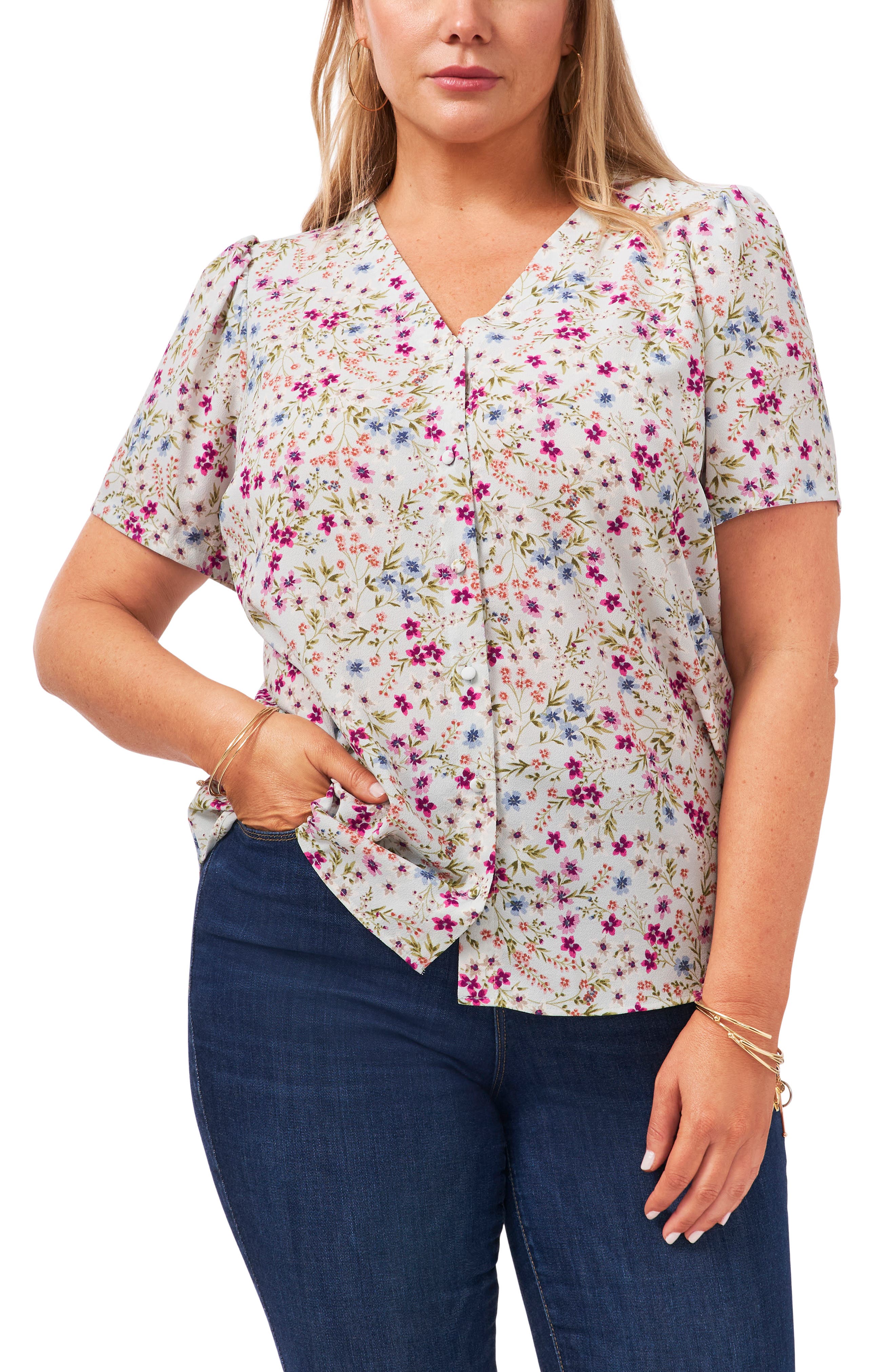 plus size button up blouses