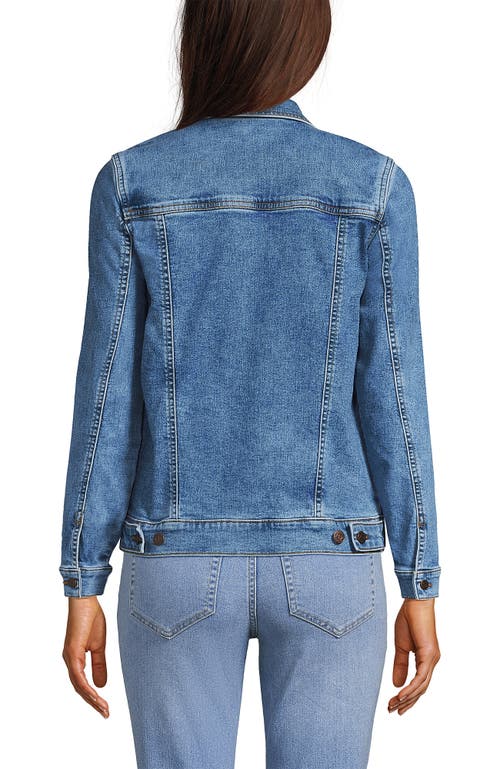 Shop Lands' End Denim Trucker Jacket In Sea Breeze Blue Wash