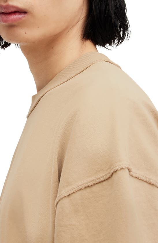 Shop Allsaints Isac Oversize T-shirt In Toffee Taupe