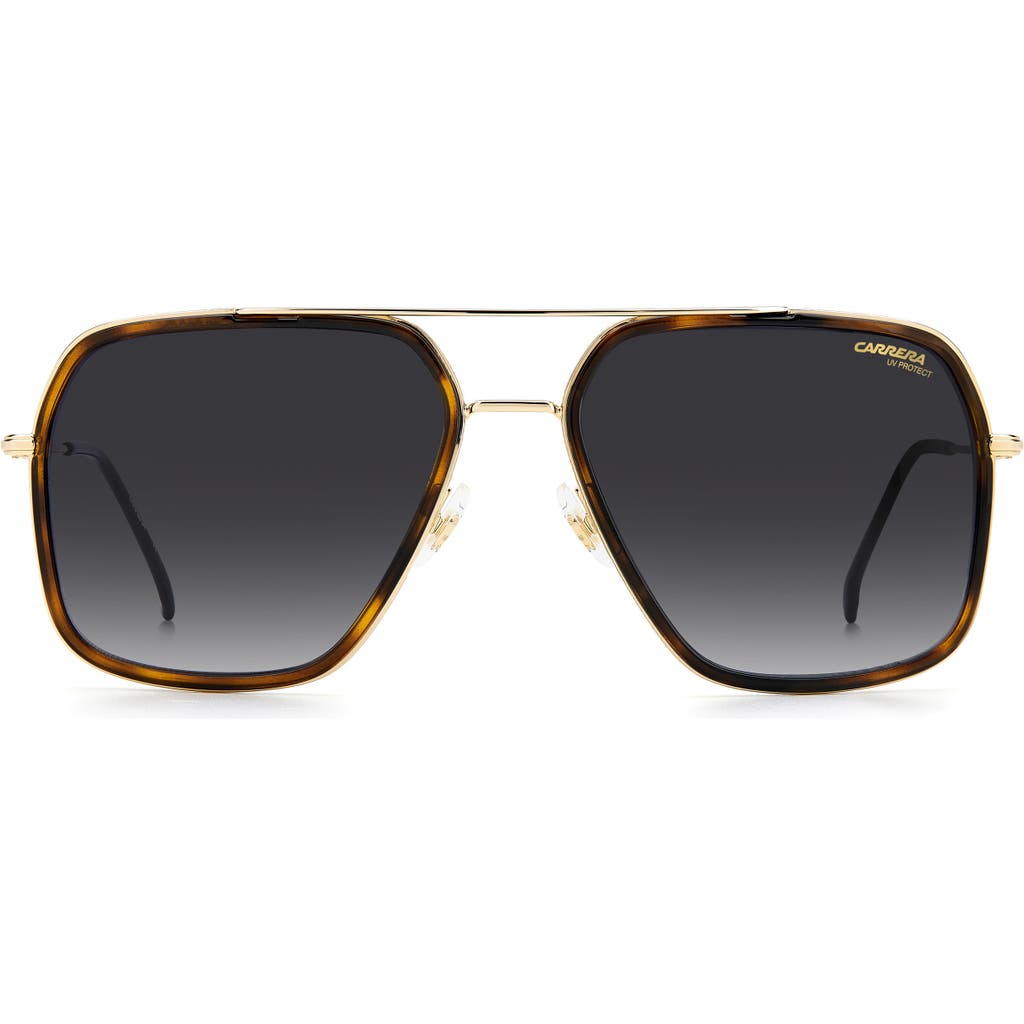Carrera Eyewear 59mm Gradient Rectangle Aviator Sunglasses In Gray
